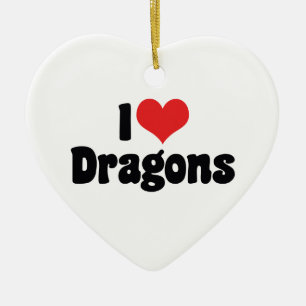 Ornement En Céramique Je suis des dragons à coeur