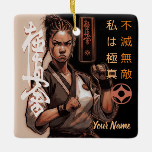 Ornement En Céramique Je suis Kyokushin, Indestructible, Invincible
