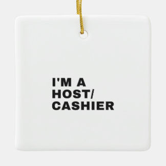 ORNEMENT EN CÉRAMIQUE JE SUIS UN HÔTE/CASHIER