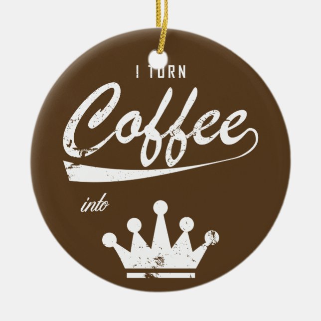 Ornement En Céramique Je transforme le café en KOM (Devant)