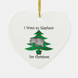 Ornement En Céramique Je veux un éléphant pour Noël