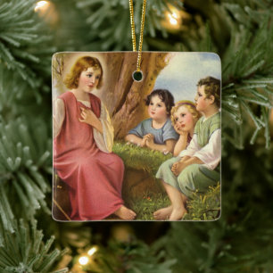 Ornement En Céramique Jésus-Christ enseignant aux enfants, religion vint