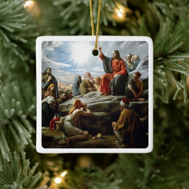 Ornement En Céramique Jésus, Sermon sur le Mont, (Arbre)