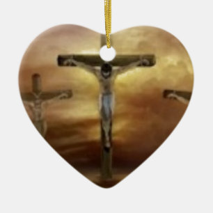ORNEMENT EN CÉRAMIQUE JÉSUS SUR LA CROIX
