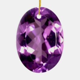 Ornement En Céramique Jeu Amethyst violet brillant Février pierre natale