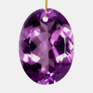 Ornement En Céramique Jeu Amethyst violet brillant Février pierre natale