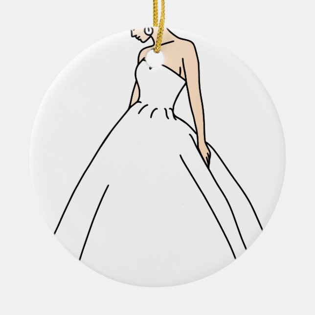 Ornement En Céramique Jeune mariée élégante (Devant)