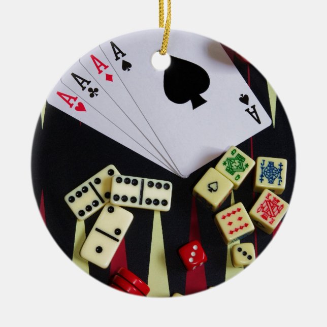 Ornement En Céramique Jeux de casino de jeu pièces (Devant)