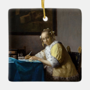 Ornement En Céramique Johannes Vermeer - Une dame écrit une lettre