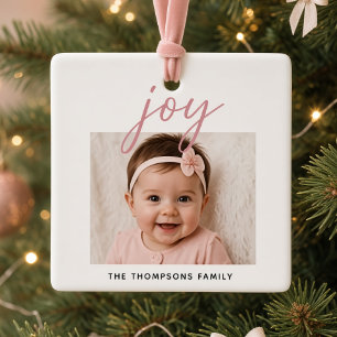 Ornement En Céramique Joie Bébé Photo Personnalisée Noël