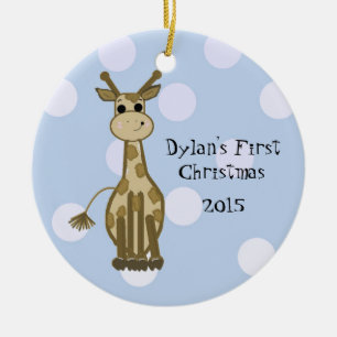 Ornement En Céramique Joli bébé girafe pour son premier Noël