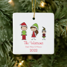 Joli caractère de Noël Famille de 3