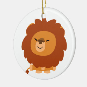 Ornement En Céramique Joli Caricature Lion Ornament