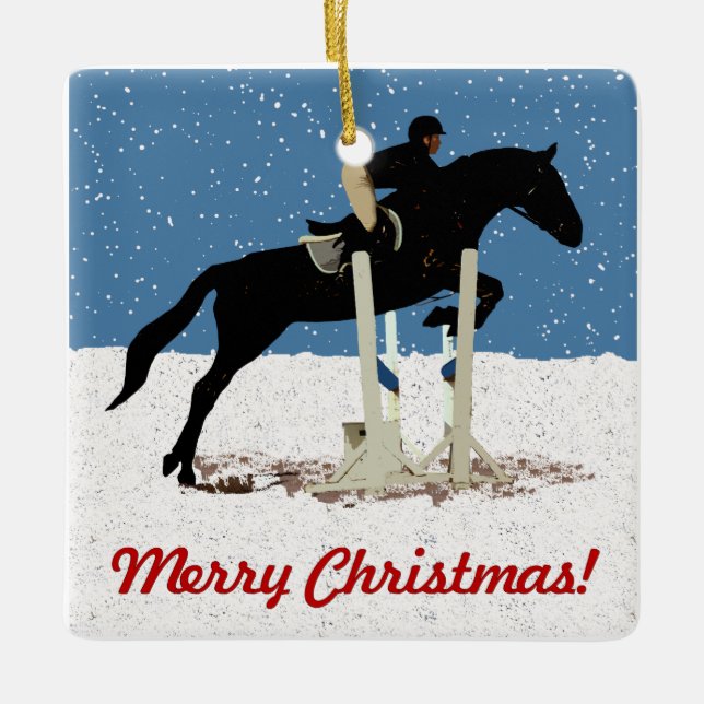 Ornement En Céramique Joli cavalier de Noël (Devant)