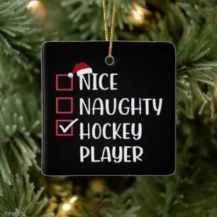 Ornement En Céramique Joli joueur de hockey vilain amateur de sport Père