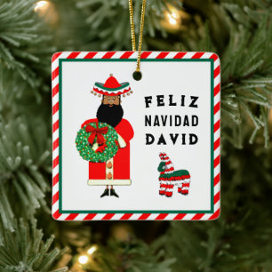 Ornement En Céramique Joli Père Noël mexicain Noël