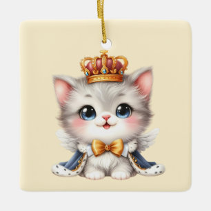 Ornement En Céramique Joli petit Kitten Prince
