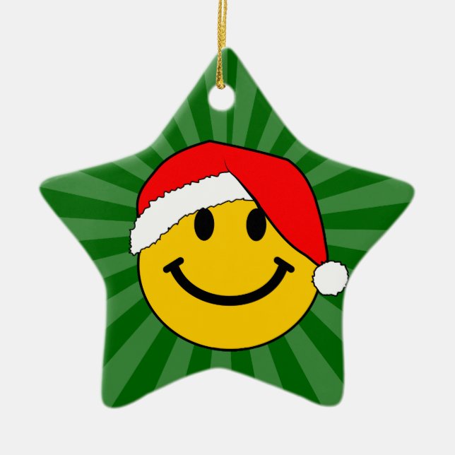Ornement En Céramique Joli visage de Noël Père Noël (Devant)