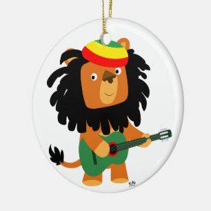 Ornement En Céramique Jolie caricature Lion de Sion Ornament