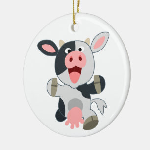 Ornement En Céramique Jolie vache caricaturale gaie