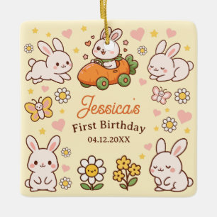 Ornement En Céramique Jolies lapins de Pâques Photo fantaisiste pour 1er