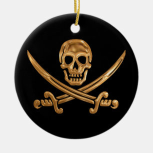 Ornement En Céramique Jolly roger d'or