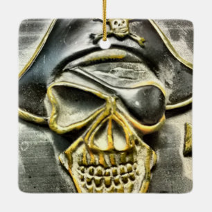 Ornement En Céramique Jolly roger Pirate trésor coffre