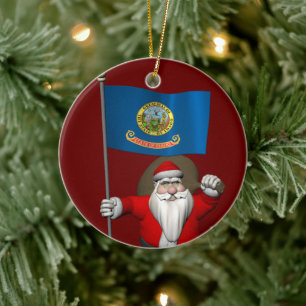 Ornement En Céramique Jolly Santa Claus visite Idaho