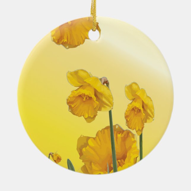 Ornement En Céramique Jonquille jaune de narcisse (Dos)