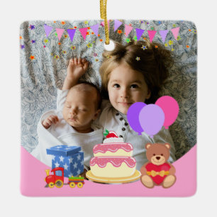Ornement En Céramique Jouets pour enfants roses mignonette Fête d'annive