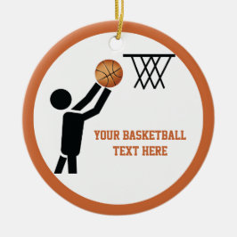 Ornement En Céramique Joueur de basket-ball avec balle ronde
