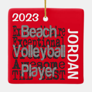 Ornement En Céramique Joueur de Beach Volleyball Extraordinaire PERSONNA