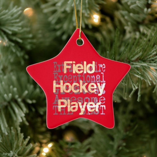 Ornement En Céramique Joueur de hockey (Arbre)