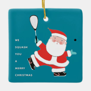 Ornement En Céramique Joueur de squash cadeau de vacances