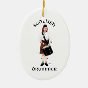 Ornement En Céramique Joueur de tambour écossais - Femme