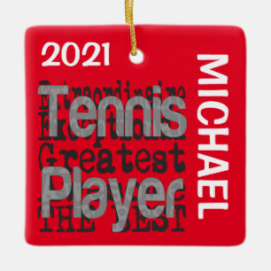 Ornement En Céramique Joueur de tennis Extraordinaire PERSONNALISÉ