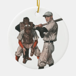 Ornement En Céramique Joueurs De Baseball vintages