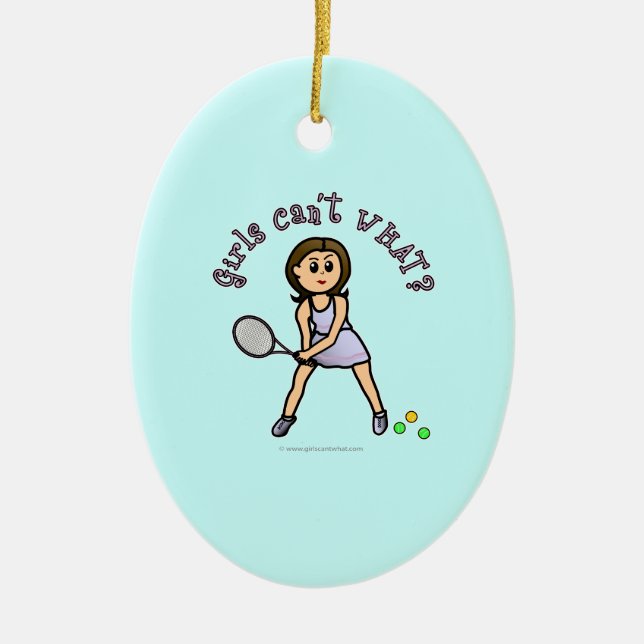 Ornement En Céramique Joueuse de tennis légère (Devant)