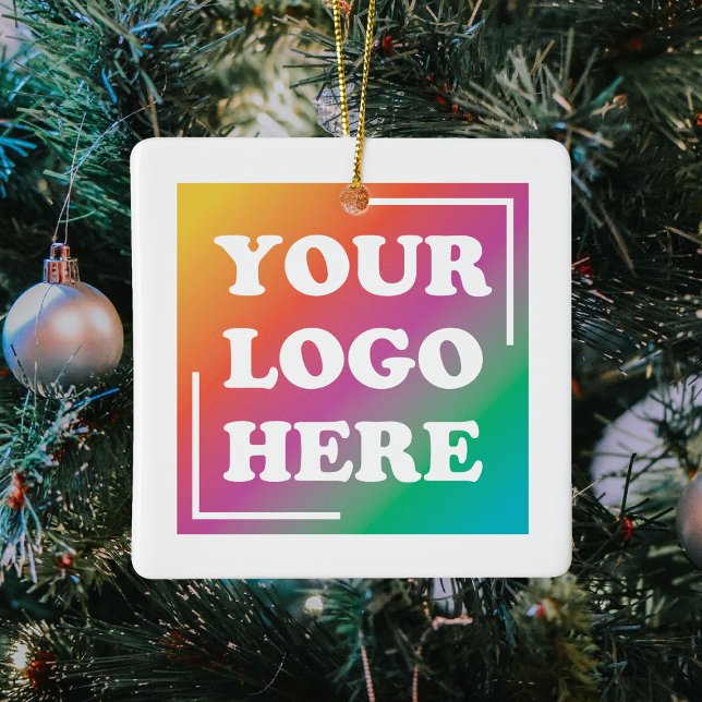 Ornement En Céramique Jour de la Promo du logo de l'entreprise (Créateur téléchargé)