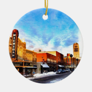 Ornement En Céramique Jour d'hiver à Ann Arbor