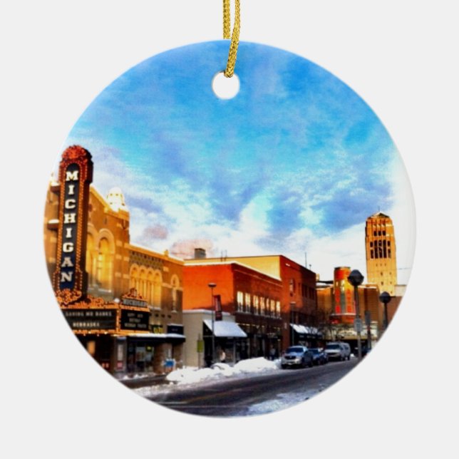Ornement En Céramique Jour d'hiver à Ann Arbor (Devant)