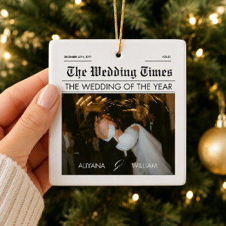 Ornement En Céramique Journal personnalisé de mariage The Wedding Times