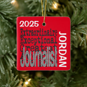 Ornement En Céramique Journaliste Extraordinaire CUSTOM