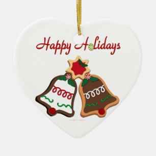 Ornement En Céramique Joyeuses fêtes Noël Cookie Bells