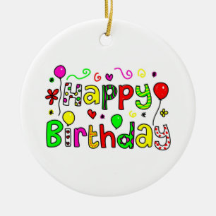 Ornement En Céramique Joyeux anniversaire