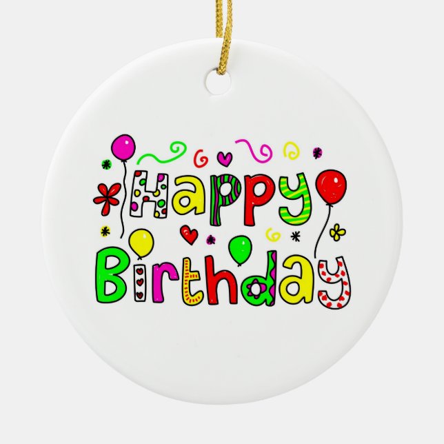 Ornement En Céramique Joyeux anniversaire (Devant)