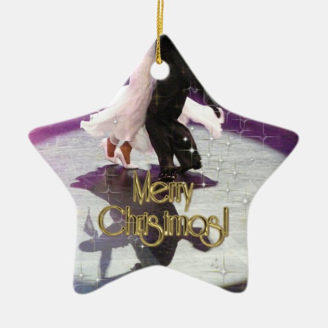 Ornement En Céramique Joyeux danseurs de Noël (Devant)