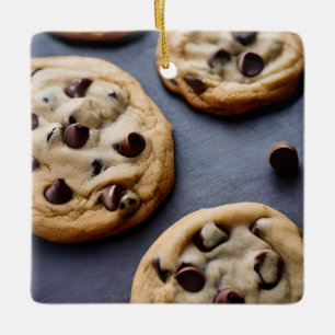 Ornement En Céramique Joyeux feuilletage de Noël Funny Cookie Pun