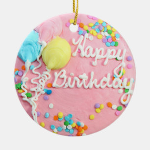 Ornement En Céramique Joyeux gâteau d'anniversaire