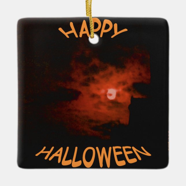 Ornement En Céramique Joyeux Halloween (Devant)